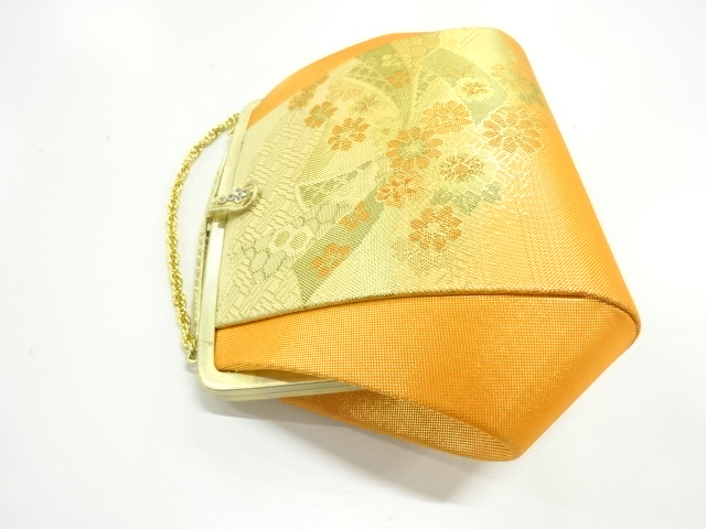  リサイクル　束ね熨斗に花模様織出し和装バッグ